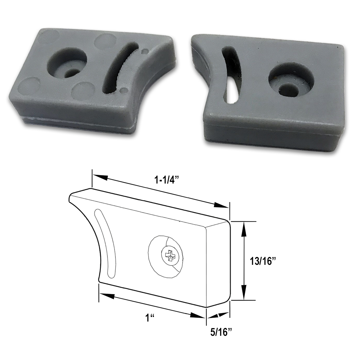 Gordon Glass&#153; Top or Bottom Guide Rail Bumper Stopper for Frameless Glass Sliding Shower Doors  | MNY2