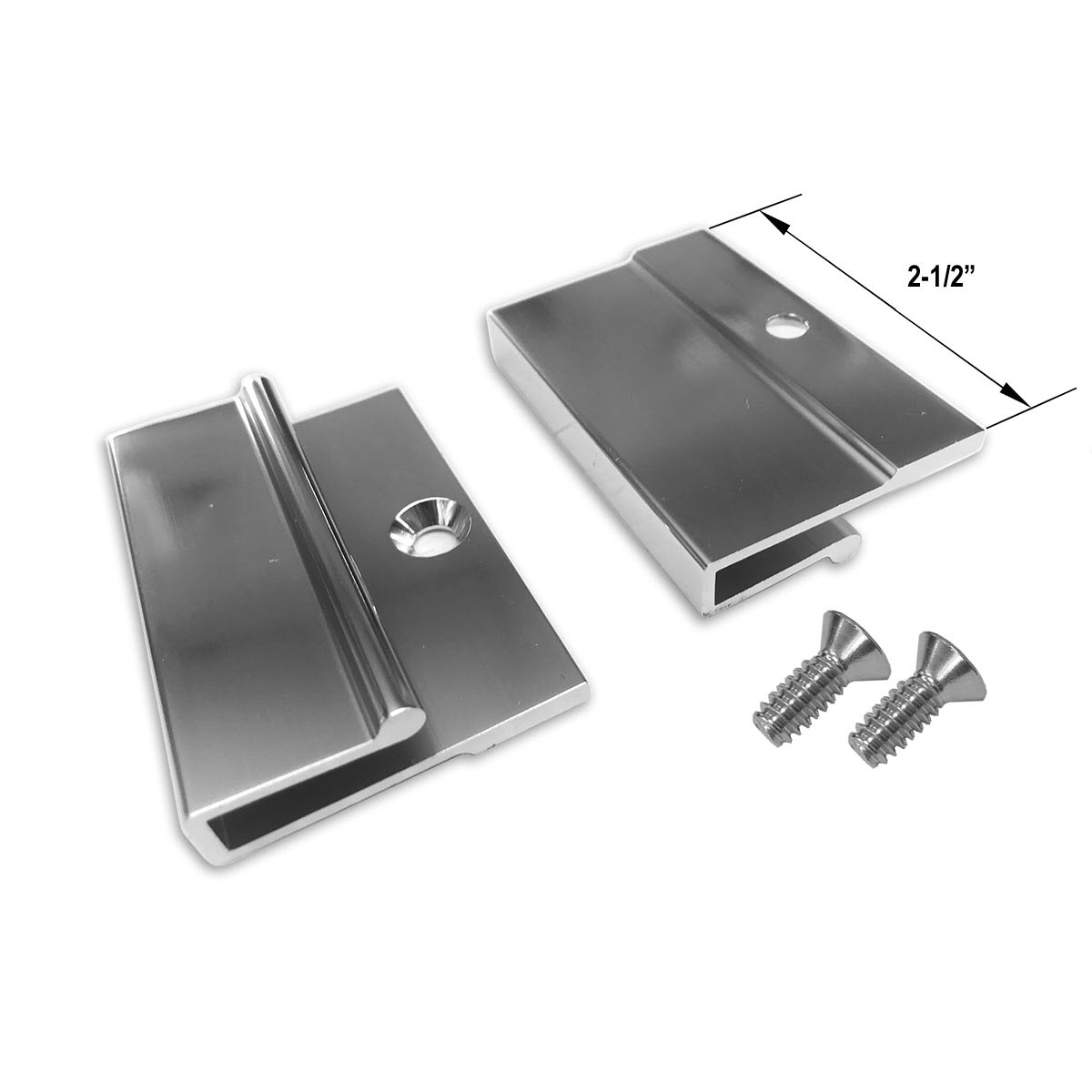 Gordon Glass&#153; Chrome Finish Towel Bar Base Brackets for Frameless Shower Doors 1/8&quot;, 5/32&quot;, 3/16&quot; and 1/4&quot; Thick - Pack of 2 | BTBF
