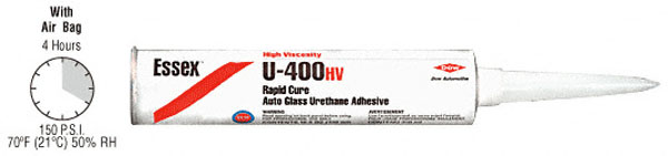 CRL Essex&#153; U400HV Rapid Cure High Viscosity Urethane Black Adhesive - Cartridge 10.5 oz. (310.5 ml) - Case Quantity 10 | U400HV