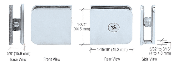 CRL Polished Chrome Traditional Oversized Fixed Panel U-Clamp  | UC79CH