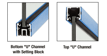 C.R. Laurence CRL Custom Length and Color &quot;U&quot; Channel with Roll-In Top Load Gasket | UCPT3812CL