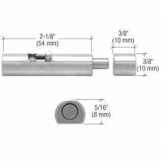 C.R. Laurence CRL Brushed Stainless UV Bond 10mm Diameter Bolt Lock for Double Doors | UV6258