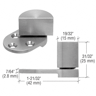 C.R. Laurence CRL Large Brushed Stainless UV Glass-to-Wood Swing Hinge | UV6263