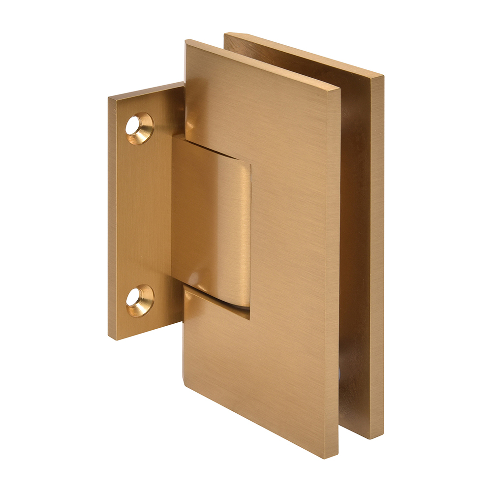 CRL Vienna 074 Series Modern Gold Short Back Plate Wall Mount Shower Door Hinge | V1E074MG