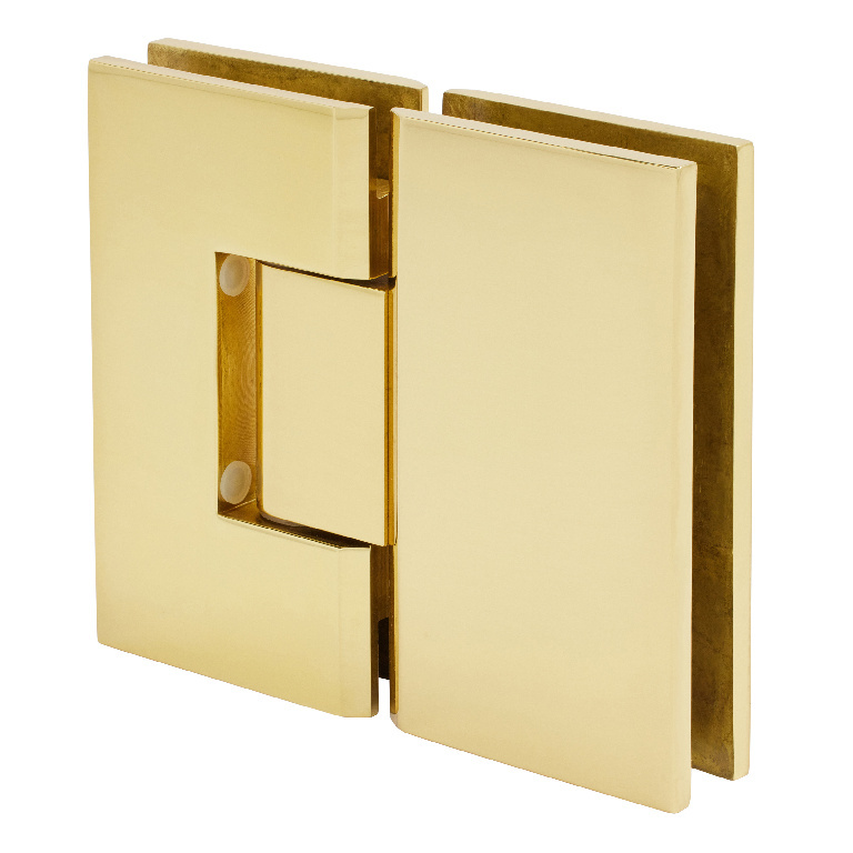 CRL Vienna 180 Series Unlacquered Brass Glass-to-Glass Hinge | V1E180ULBR