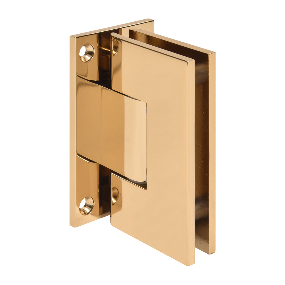 CRL French Gold Vienna 337 Series Adjustable Wall Mount Full Back Plate Hinge | V1E337FG