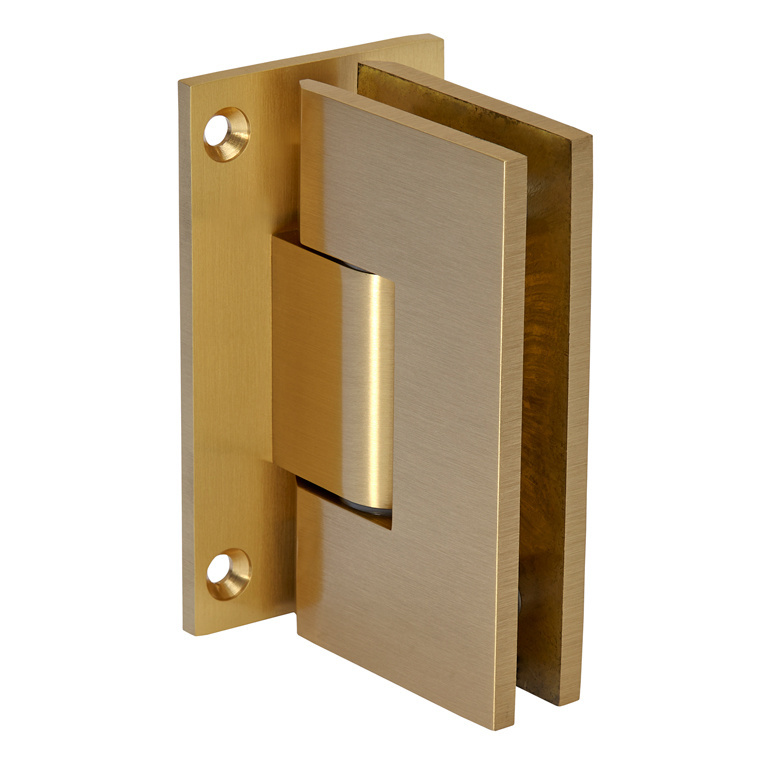 CRL Satin Brass Vienna 337 Series Adjustable Wall Mount Full Back Plate Hinge | V1E337SB