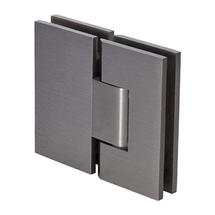 CRL Brushed Nickel Vienna 380 Series Adjustable 180 Degree Glass-to-Glass Hinge | V1E380BN