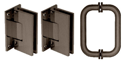 CRL Oil Rubbed Bronze Vienna Shower Pull and Hinge Set | V1ES30RB