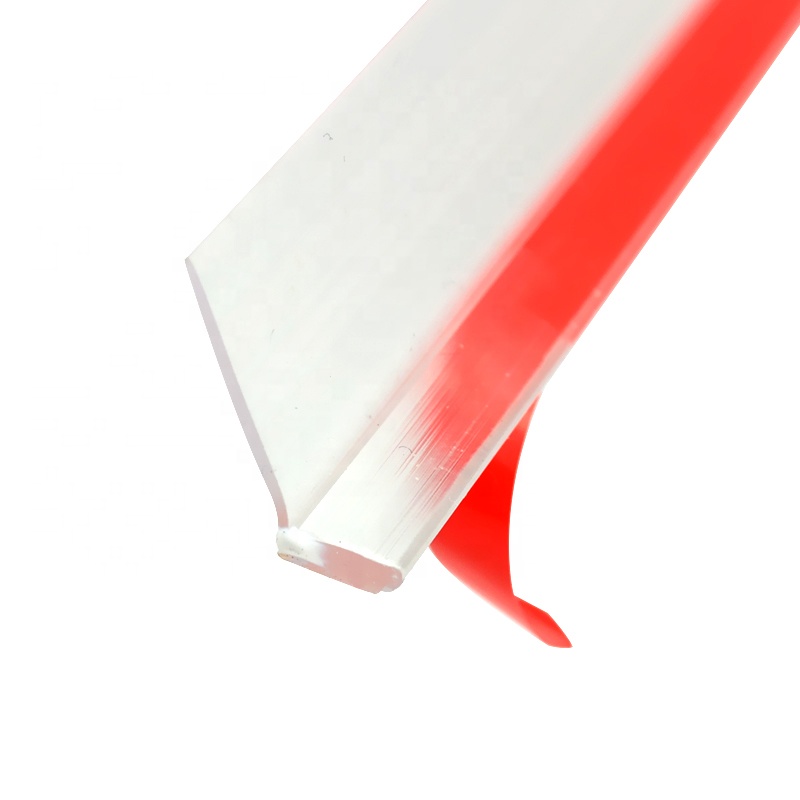 Gordon Glass&#174; Clear Vinyl Angled L-Seal with Pre-applied Tape for Frameless Shower Doors - 73&quot; long | VA222A