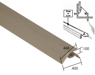 C.R. Laurence Gray Snap-In Vinyl Glazing Bead 72 in long - 20 Pack | VGB605GRY