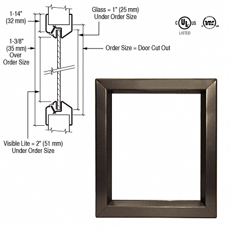 CRL 24&quot; x 36&quot; Door Vision Lite 
 | VLFEZ24X36