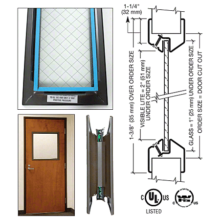 CRL 8&quot; x 32&quot; Door Vision Lite with Wire Glass | VLFEZ8X32WS