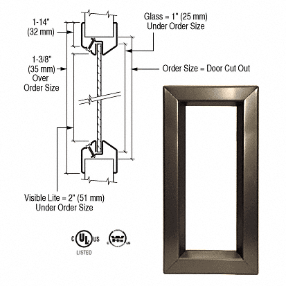 CRL 8&quot; x 32&quot; Door Vision Lite
 | VLFEZ8X32