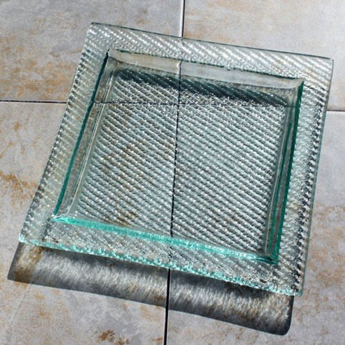Venetian Cast Glass Square Platter - Carbon Fiber - Small | VCG1051ML