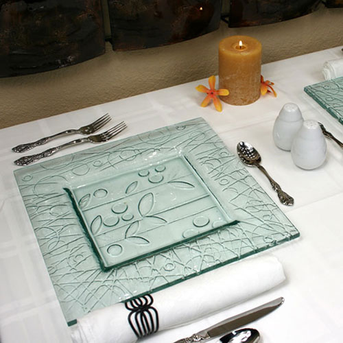 Venetian Cast Glass Avalon Square Platter - Large | VCG1093ML