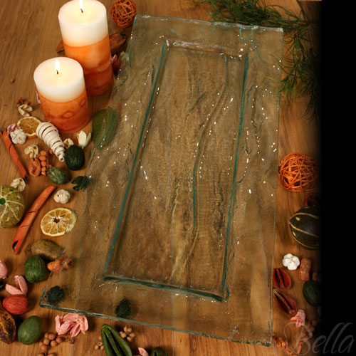 Venetian Cast Glass Rectangle Platter - Safari Series - Small | VCG2041ML