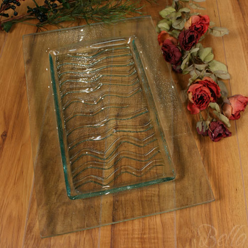 Venetian Cast Glass Rectangle Platter - Shock Series - Large | VCG2163ML