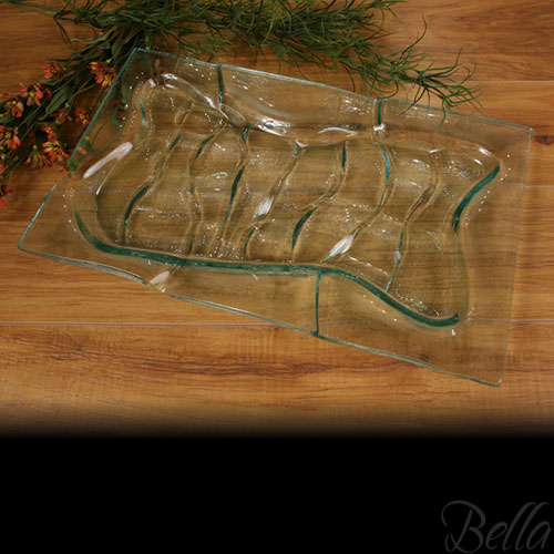 Venetian Cast Glass Rectangle Platter - Abstract Series - Large | VCG2203ML