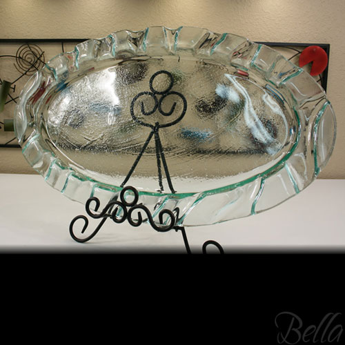 Venetian Cast Glass Oval Platter - Deep Safari Edge Series - Medium | VCG3022ML