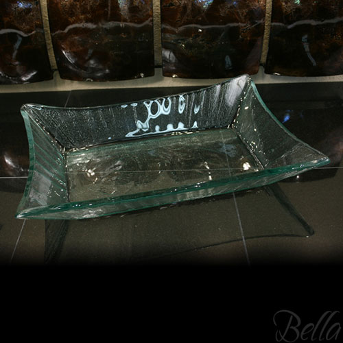 Venetian Cast Glass Starburst Rectangle Bowl - Small | VCG4641