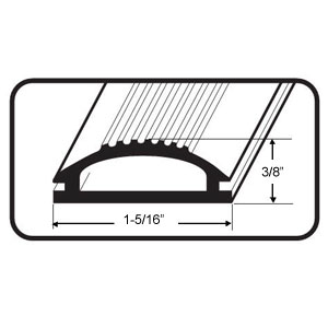 Vinyl Replacement Insert for Adjustable Height Aluminum Thresholds with Vinyl Seals  | RVLB3661
