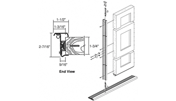 C.R. Laurence CRL White Combination Astragal and Flush Bolt Assembly - 80 in long  | WS059WV80