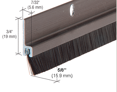 Dark Bronze Anodized and Nylon Door 5/8&quot; Bristle Weatherstrip - 96 in long | WS377DV96