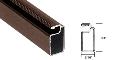 C.R. Laurence CRL Bronze Finish 3/4&quot; x 5/16&quot; Roll Formed Aluminum Screen Frame - 12 ft long | WSF345BRZ