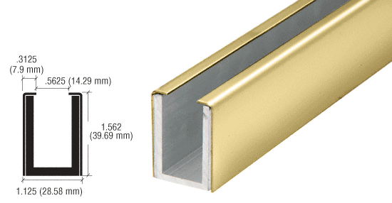 C.R. Laurence CRL Polished Brass Wet Glaze 1-1/2&quot; Deep &quot;U&quot; Channel Custom Length | WU1PBCL