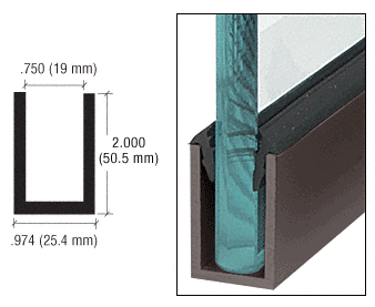 C.R. Laurence CRL Oil Rubbed Bronze Wet Glaze 2&quot; Deep &quot;U&quot; Channel Custom Length | WU20RBCL