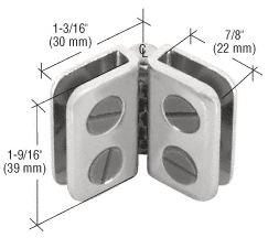 Chrome Finish Hinge Display Connector for 1/8&quot;, 3/16&quot; and 7/32&quot; Glass | ZLC5CH