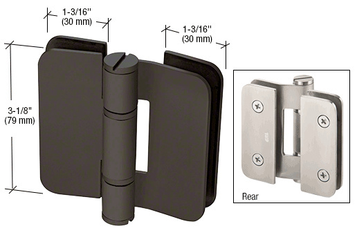 CRL Zurich 07 Series Oil Rub Bronze Glass-to-Glass Inline Outswing Hinge | ZUR070RB