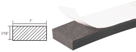 C.R. Laurence CRL Neoprene Sponge Rubber Weathestrip 7/16&quot; x 1&quot; With Peel-Bak Adhesive - 50 ft Roll | AV4861