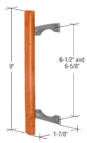 C.R. Laurence CRL Gray/Wood Aluminum Inside Pull 6-1/2&quot; To 6-5/8&quot; Screw Holes | C1189
