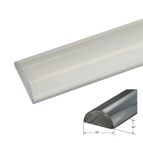 Clear Acrylic Frameless Shower Door Half-Round Threshold  | 129100BX