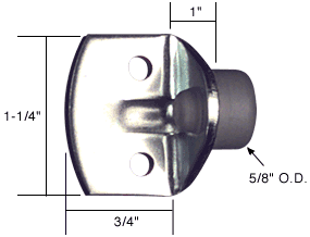 C.R. Laurence CRL 3/4&quot; &quot;L&quot; Bracket Sliding Glass Door Bumper - Package | D1702