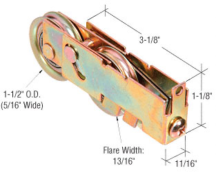 C.R. Laurence CRL 1-1/2&quot; Steel Ball Bearing Tandem Roller for Fleetwood Doors - Package | D1844