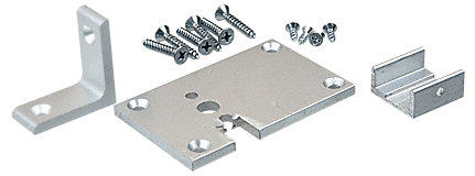 C.R. Laurence CRL Satin Anodized 2&quot;x3&quot; Right Hand End Partition Post Base Plate Kit | D1993AER