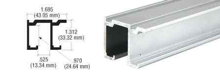 C.R. Laurence CRL Satin Anodized Double Overhead Track for Pass-Thru Windows - 12 ft Long | D4A
