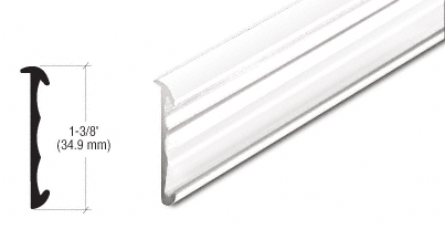 C.R. Laurence CRL White Price Tag Molding Extrusion - 12 ft Long | D5001W