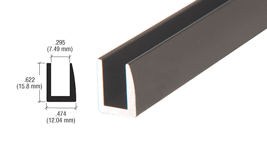 CRL Duranodic Bronze 1/4&quot; Single Channel With 5/8&quot; High Wall - 48&quot; Long | D622DU48