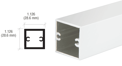 C.R. Laurence CRL 1-1/8&quot; Bright Anodized Square Tubing for Partition Post - 12 ft. Long | D630BA