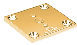 C.R. Laurence CRL Bright Gold Anodized 2&quot;x2&quot; Partition Post Base | D695BGA