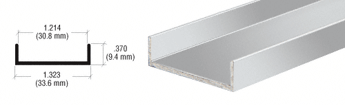 C.R. Laurence CRL Brite Anodized 1-3/16&quot; U-Channel - 12 ft Long | D7016BA