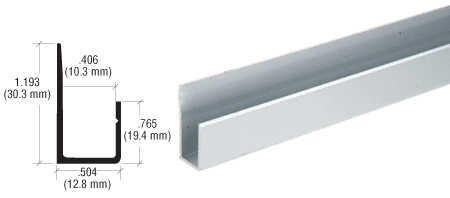 C.R. Laurence CRL Satin Anodized Aluminum Deep Nose 3/8&quot; &quot;J&quot; Channel - 12 ft Long | D838A
