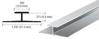 C.R. Laurence CRL Brite Anodized Aluminum Divider Bar - 12 ft Long | D901BA