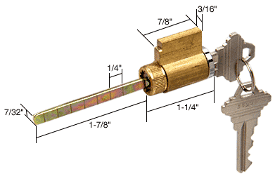 C.R. Laurence Cylinder Lock for Schlage, 1-1/4&quot; Long Cylinder - Keyed Alike | E2104
