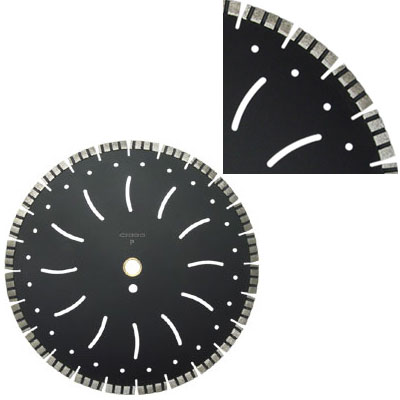 Laser Welded Fast Cutting Turbo Segment 14&quot; Blade with Cooling Holes | GLFB1412C