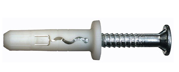 Hilti HPS-1 Economical Plastic Impact Anchor with Carbon Steel Screw 3/16&quot; x 1&quot; - 260347- Box of 200 | HPS1PACSS3161